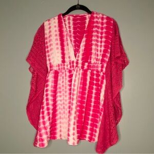 Swim cover-up Hit Pink Lace sides
